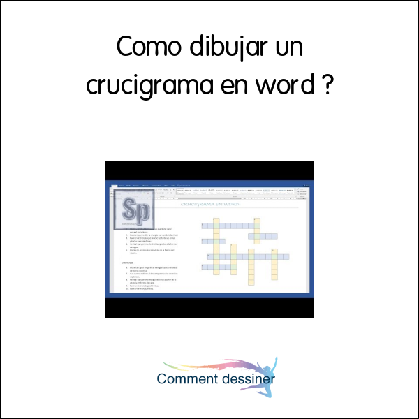 Como dibujar un crucigrama en word